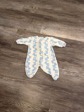 George Blue Elephant Print Baby One-Piece Footed Sleeper